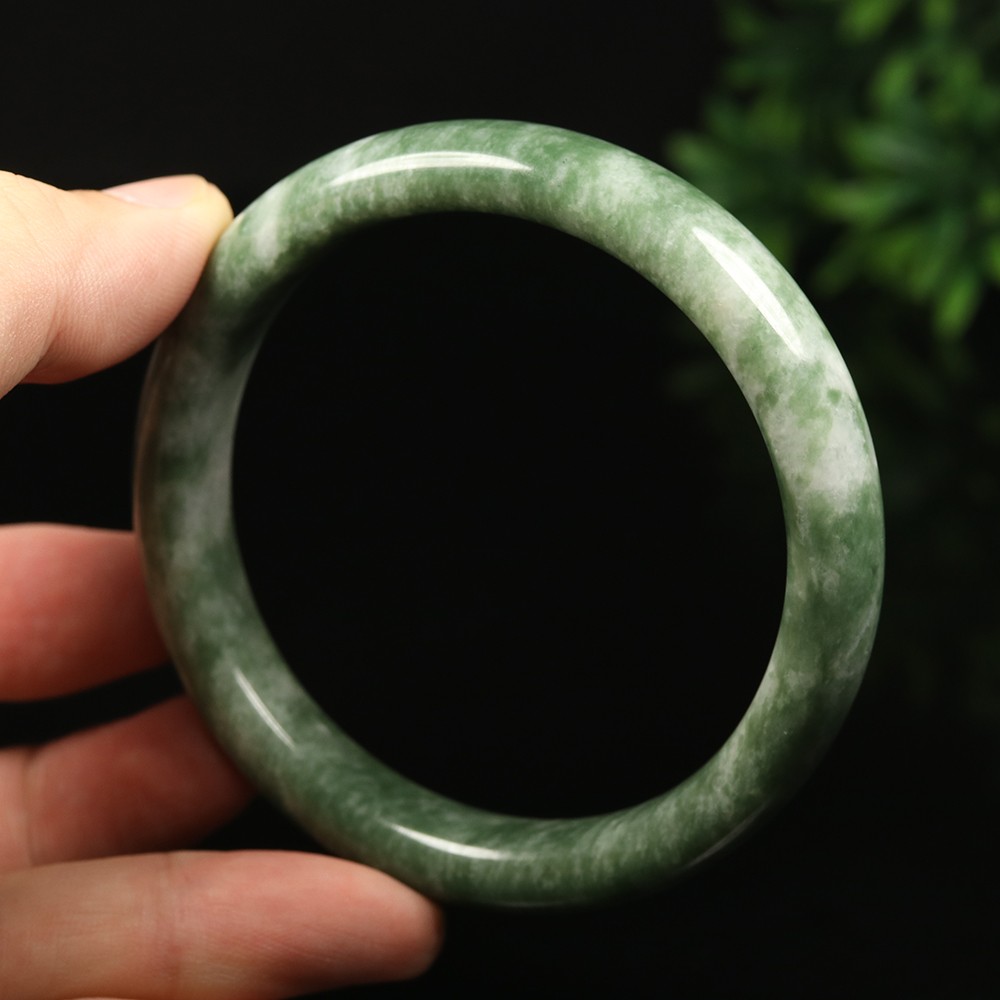 63mm Grade A 100% Natural Green Jade Bangle Bracelet Women’s Bracelet 33888