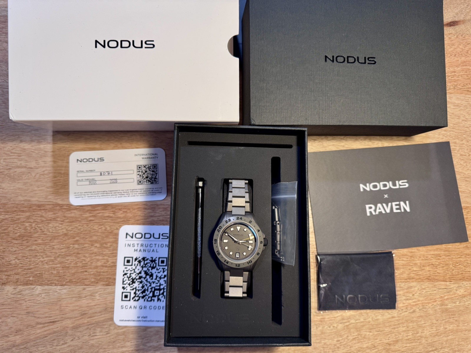 NODUS x RAVEN TRAILTREKKER Field GMT Clay 39.5mm, box & papers- only one on Ebay