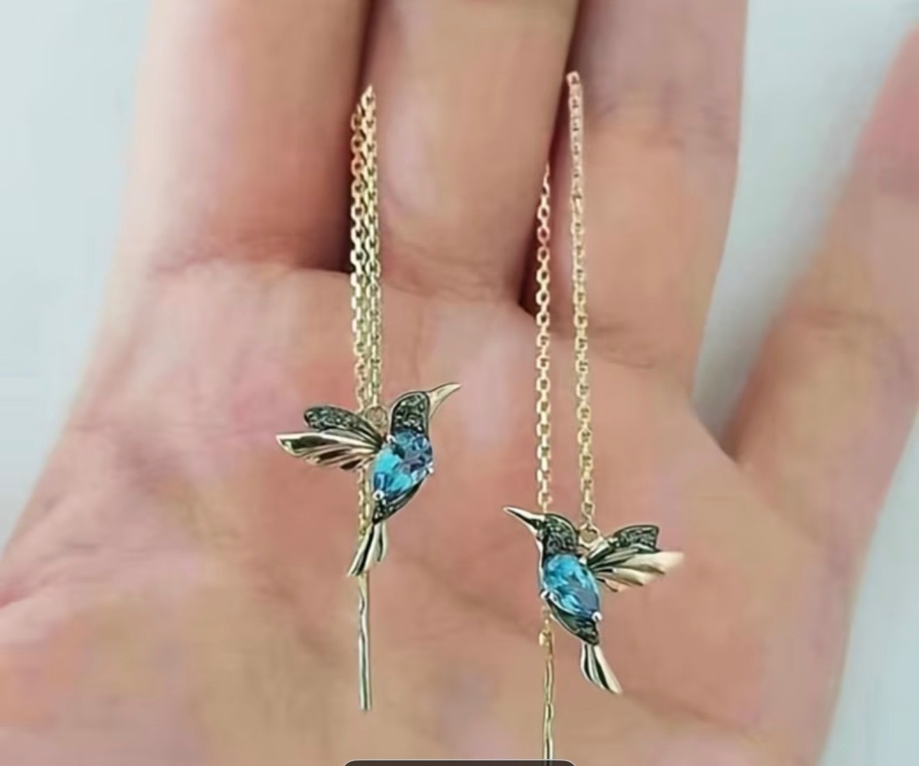 2 Pairs Boho Red Hummingbird Earrings Wing Dangle 2Earrings Hypoaller