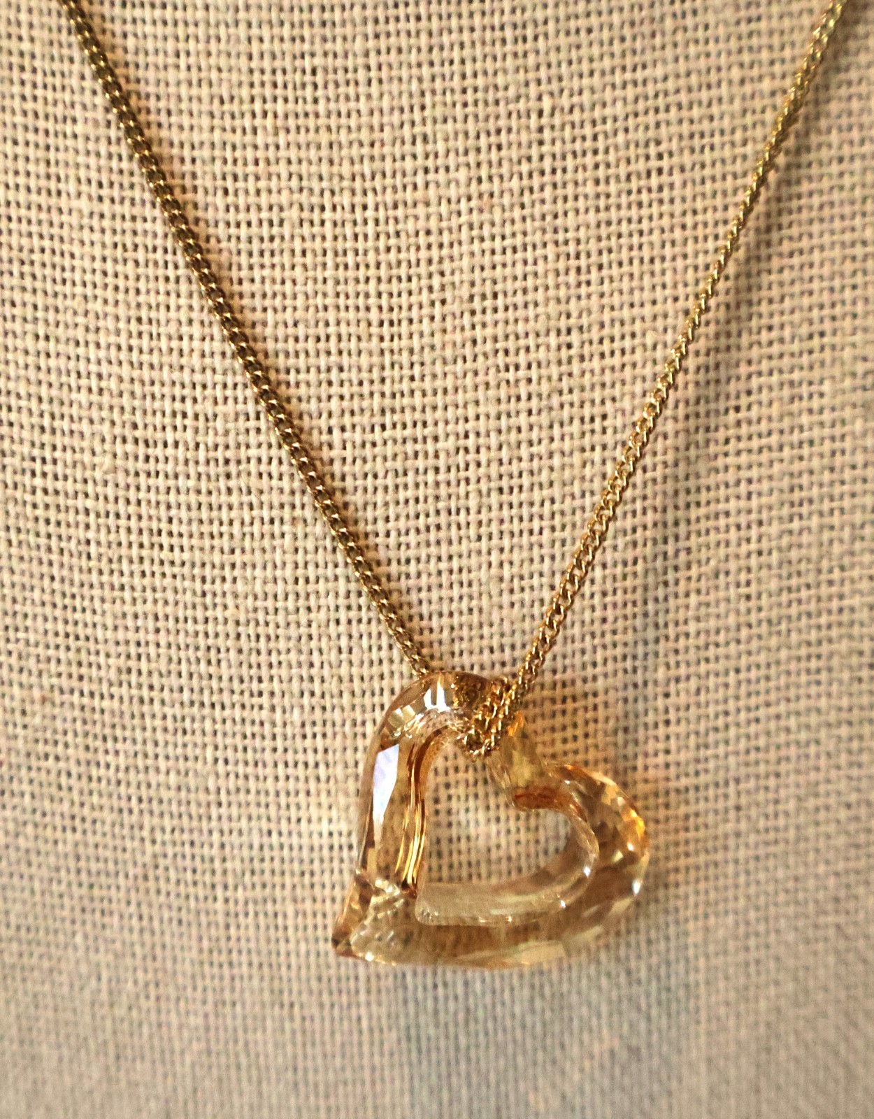 Swarovski Necklace Loveheart Heart Light Colorado Topaz Small 17 – 19″ N28