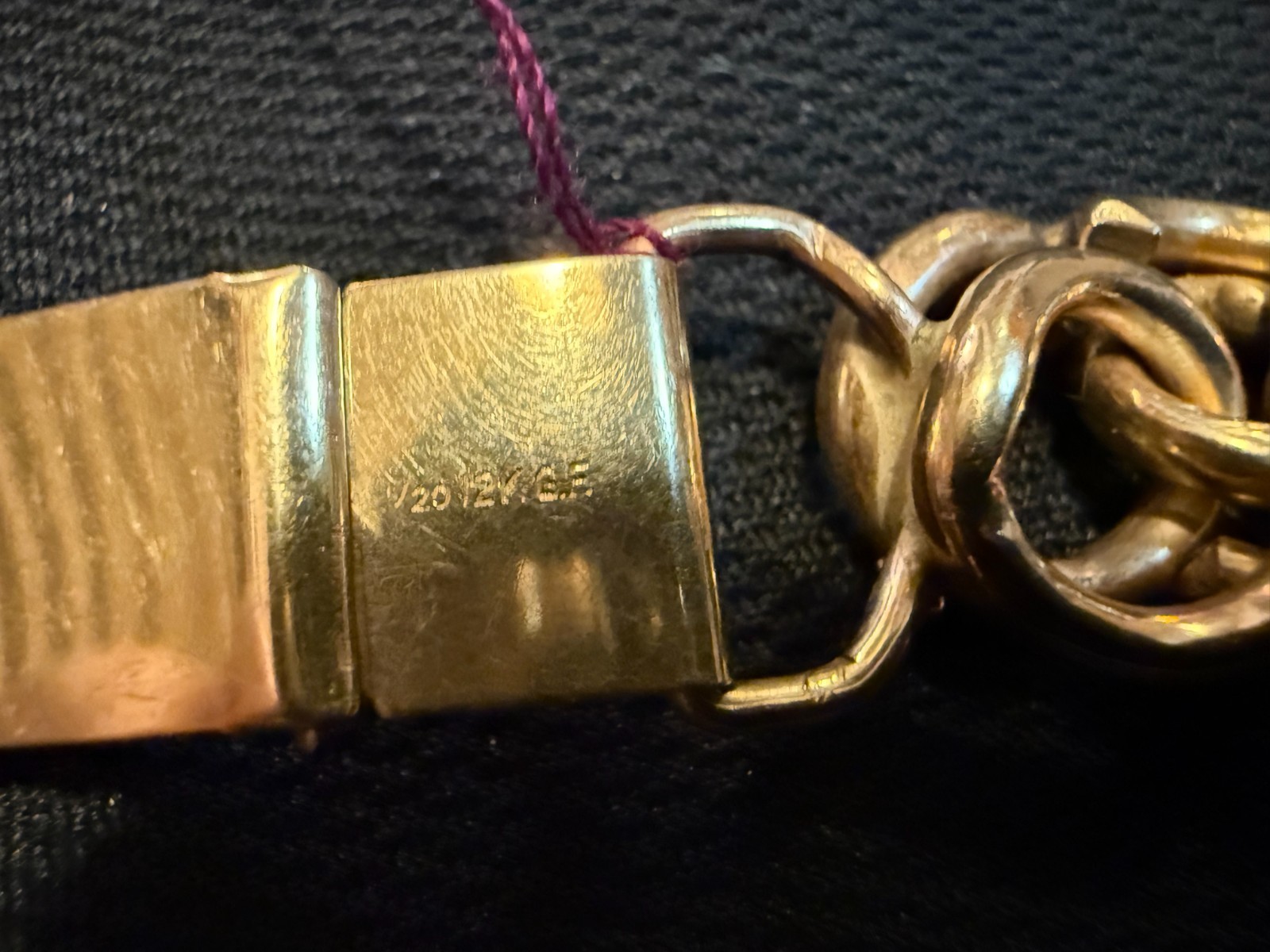 Vintage 1/20 12K 52G Gold Filled Double Spiral Link Charm Bracelet Heavy Chain