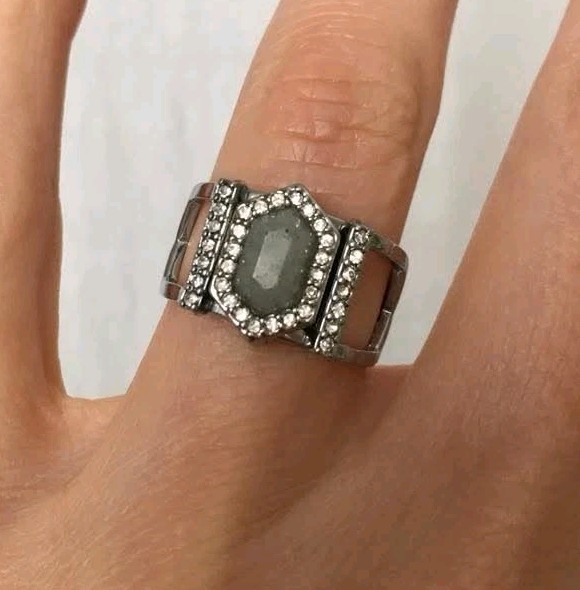 KEEP Collective SILVER RING Size M/L 7-9 Adjustable Charm Key Keeper NEW