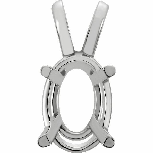 4x3mm to 22x16mm Oval Solitaire Pendant Setting Sterling Silver Mounting