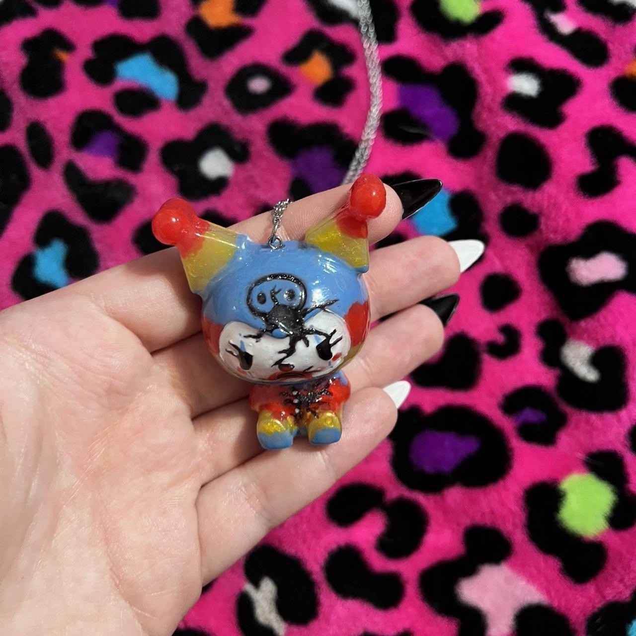 Handmade kuromi broken clown necklace