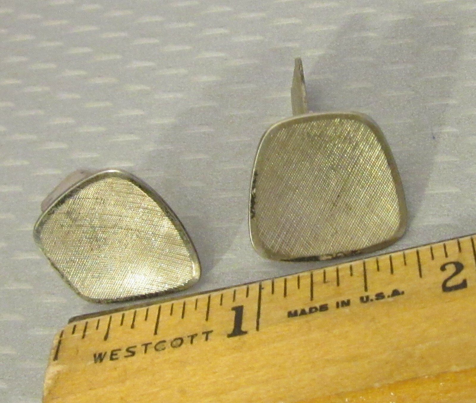 Modernist Vintage 835 Silver Cufflinks brushed satin finish European hallmarks