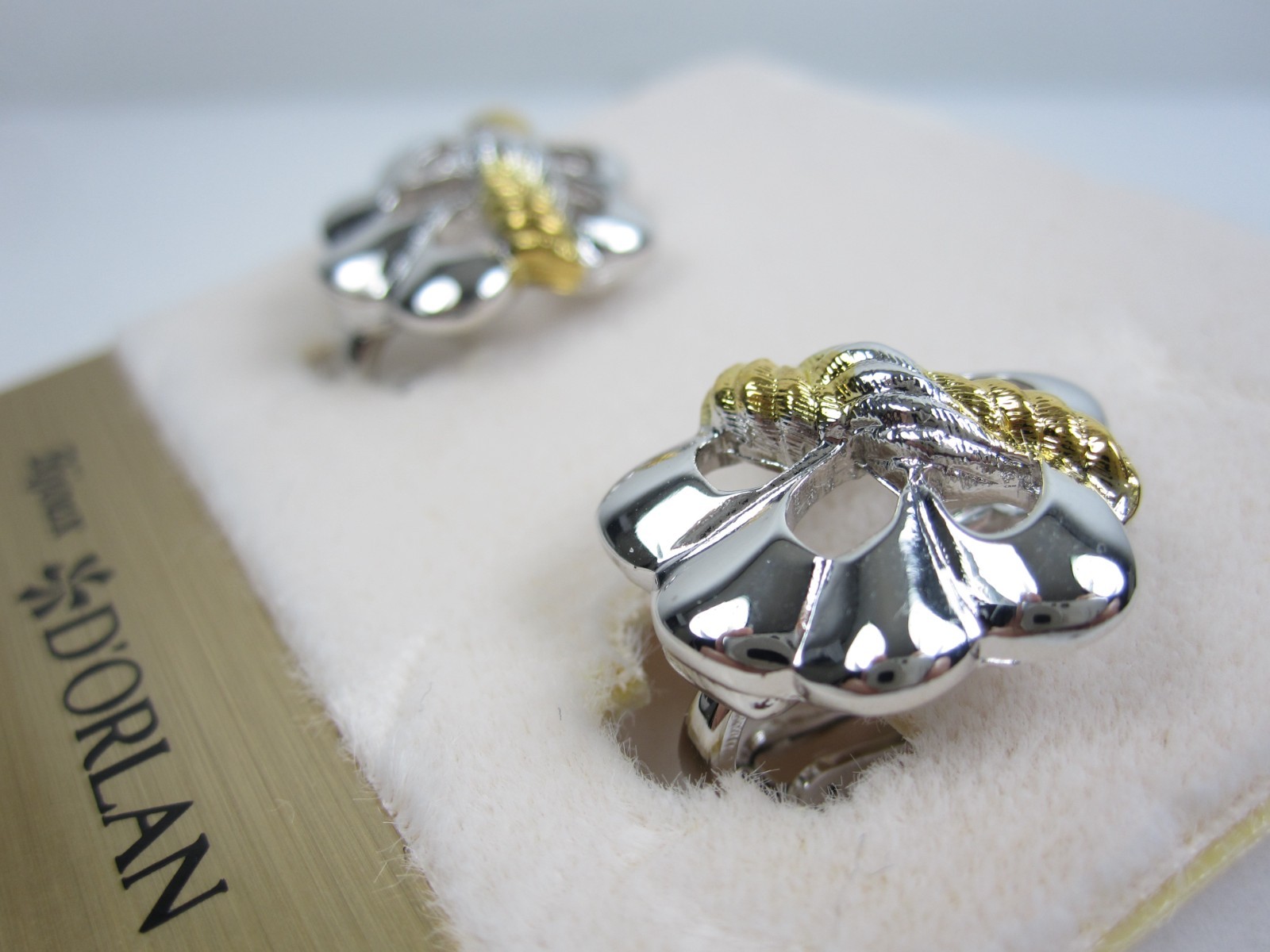 D’Orlan Rhodium Plated Pierced Earrings – Lead and Nickel Free – 9594