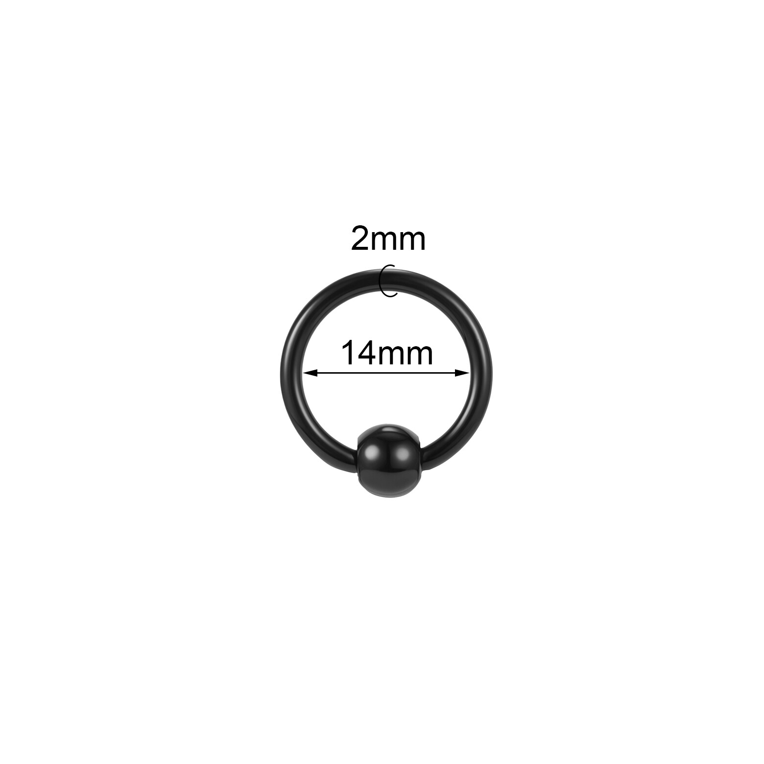 1 Pair Acrylic Captive Bead Rings Black CBR Large Septum Ring Ear Gauges Jewelry