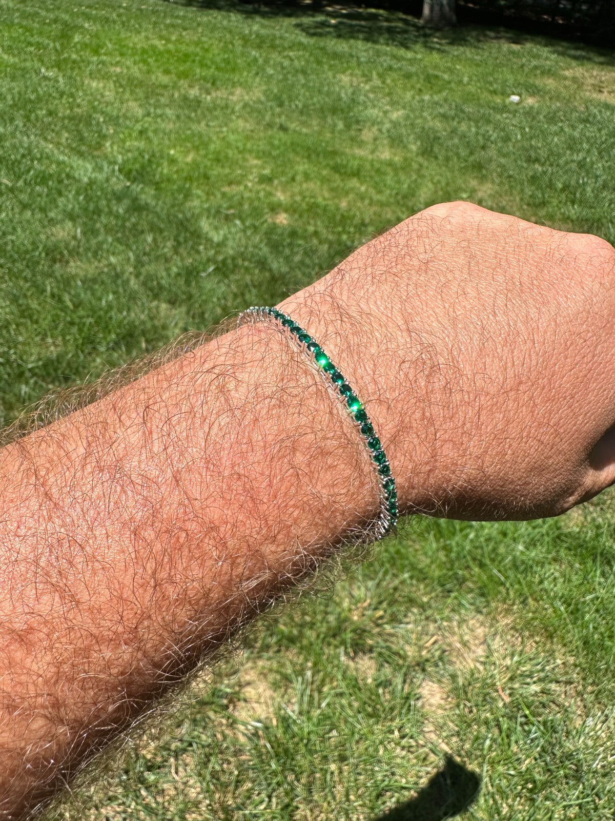 3mm Green CZ Tennis Bracelet Real Iced 925 Sterling Silver Mens Ladies 6-8.5″