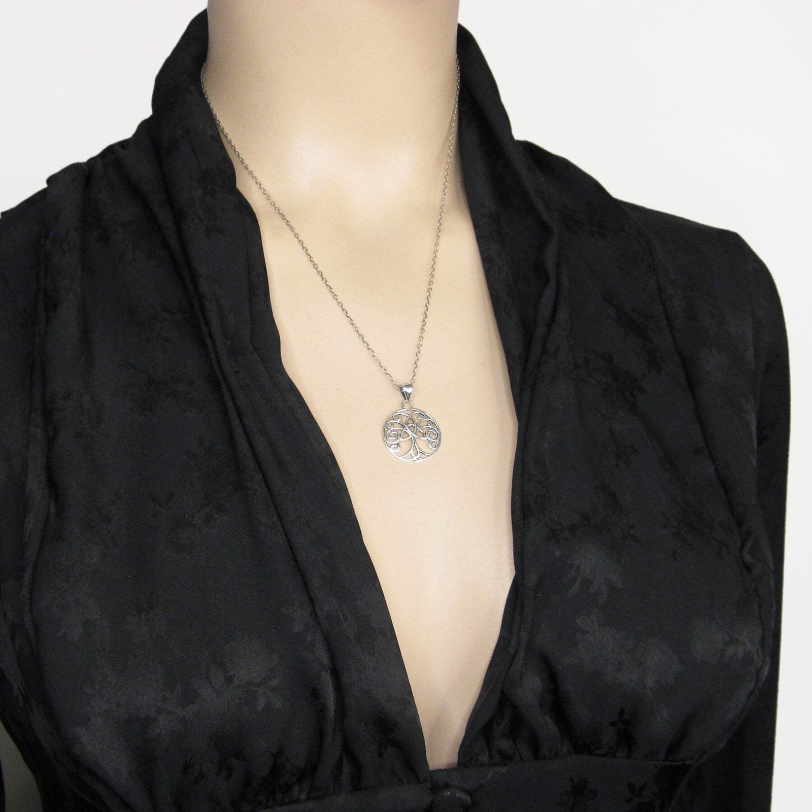 Triquetra Tree of Life Pendant ONLY – No Chain – 925 Sterling Silver