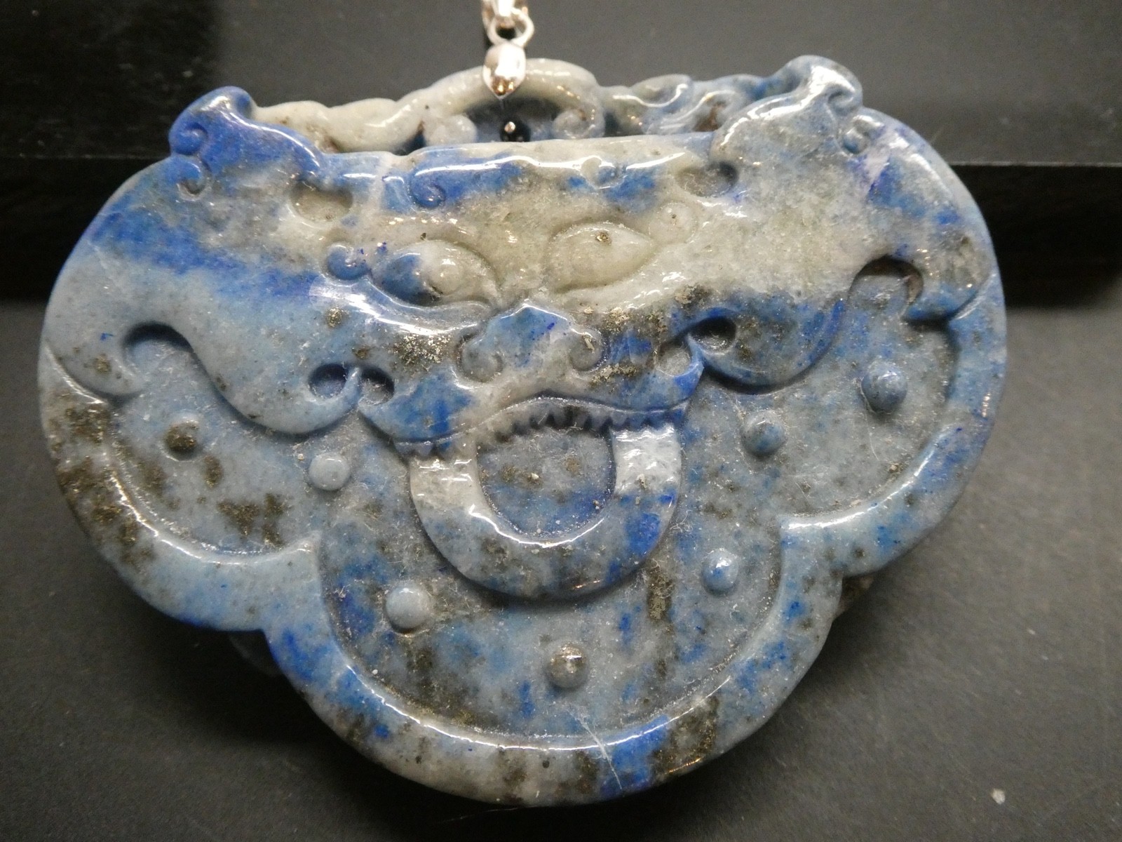 CHEPPU Lucky Protective Nepal God Sterling 925 Lapis Lazuli Gemstone Pendant