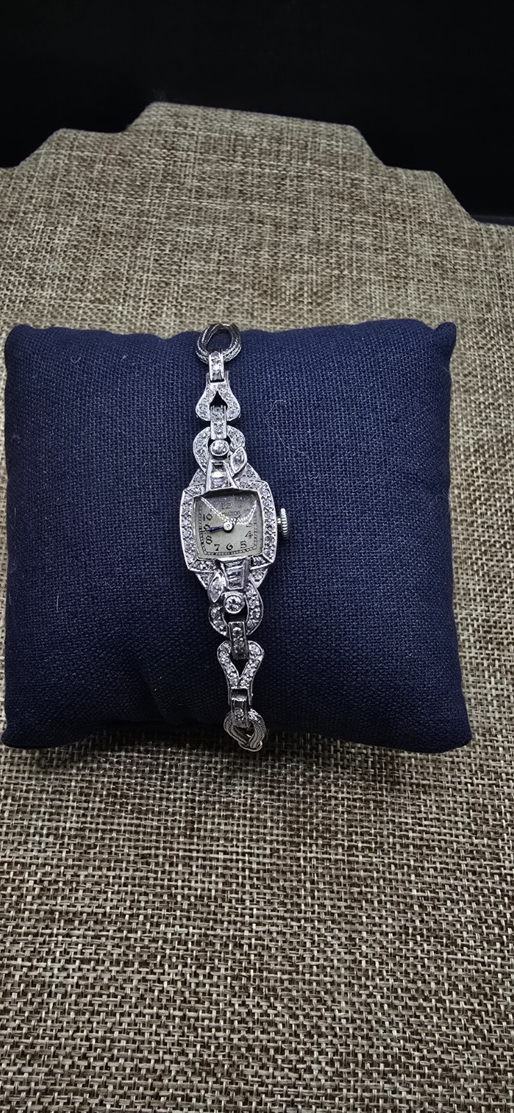 vintage Hamilton 995A Diamond and Platinum Iridium Ladies Watch 1930s Art Deco