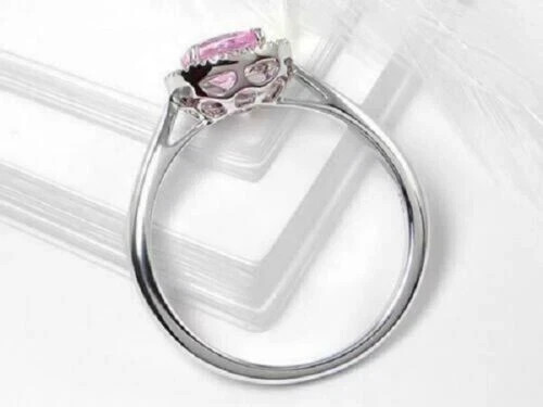 2.00Ct Engagement Women Ring Lab-Created Pink Sapphire 14k White Gold Finish