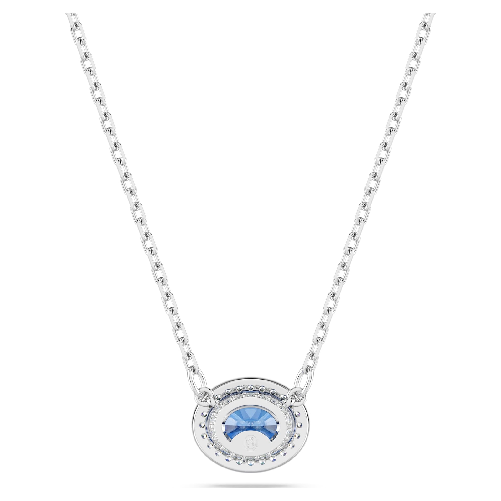 Swarovski Una Angelic Necklace Oval Cut, Blue, Rhodium Plated 5671809