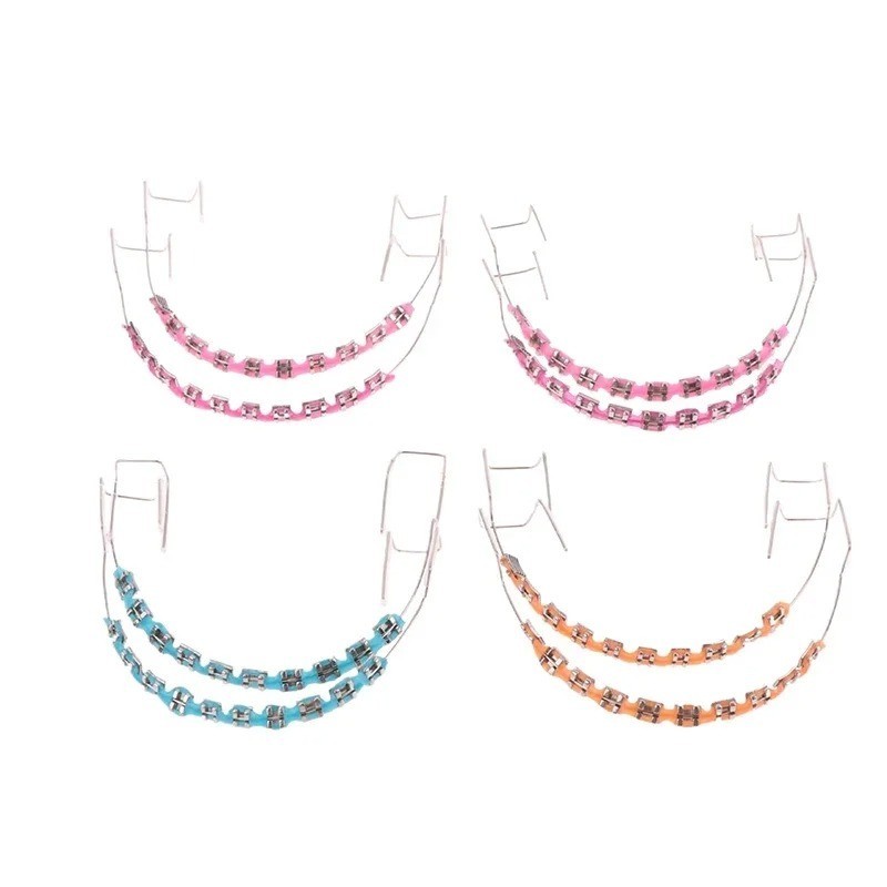 1 Pair Colorful Fashion Braces Metal Wire Tooth Decoration Fake Braces