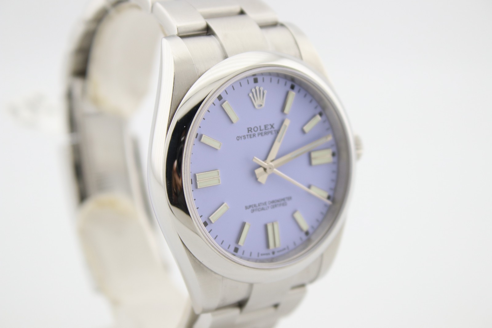 Rolex 124300 Oyster Perpetual 41mm Custom Lavender Dial Box and Papers