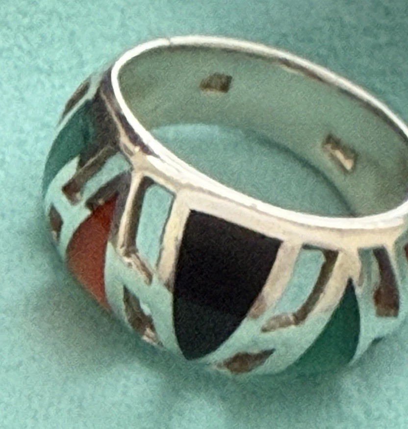 Sterling Silver Wide Band Rings – Lot of 3 Inlay, Pavé & Filigree Vintage ~20.6g