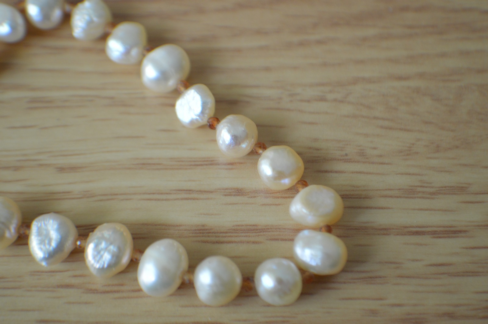 20.00ct Peach Freshwater Pearl 18″ Necklace 18k YG Plated over Fine Silver