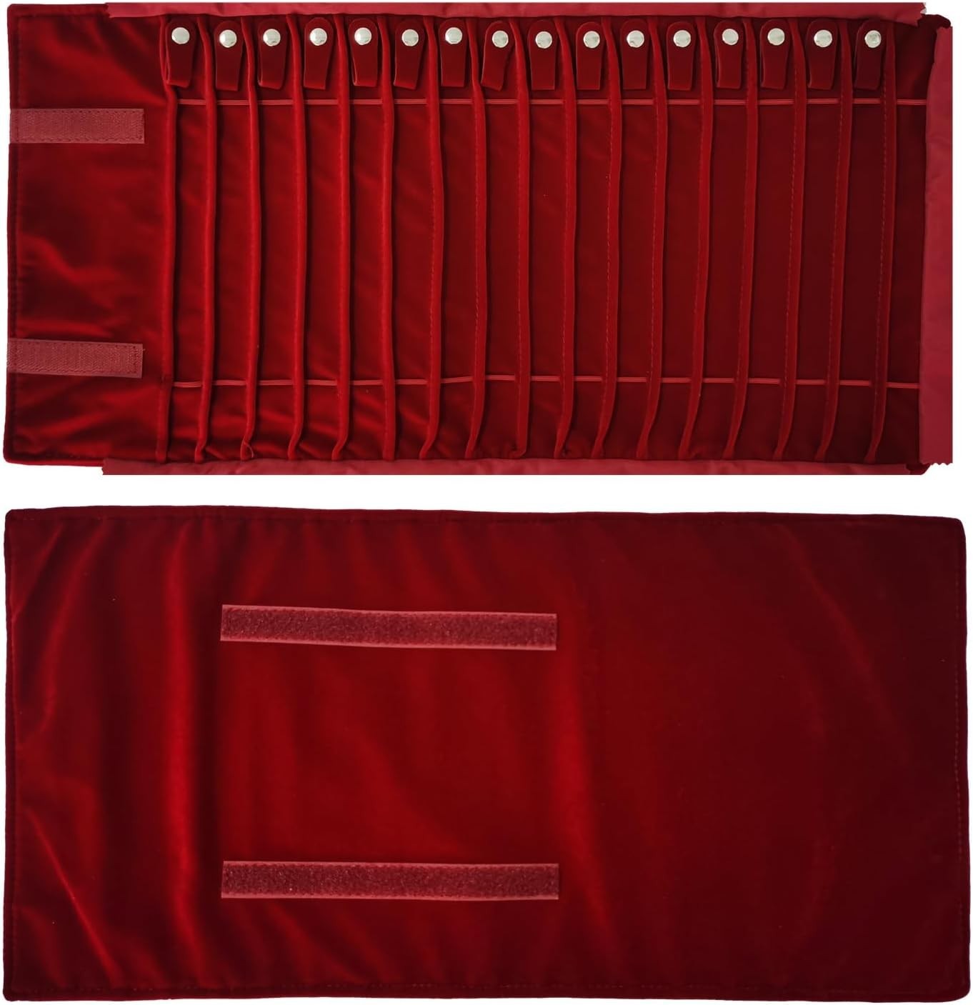 Portable Jewelry Roll Untangled Secure Necklace Travel Storage Bag Displays H…