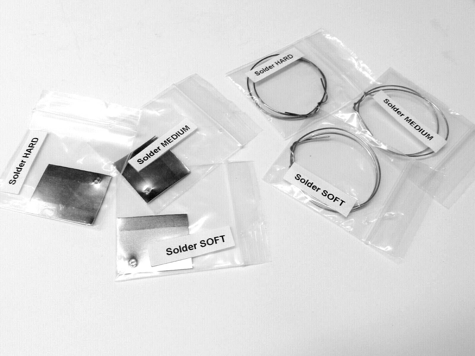 Silver Solder for Jewelry Making Assortment Pack Wire & Sheets -Soft Medium Hard