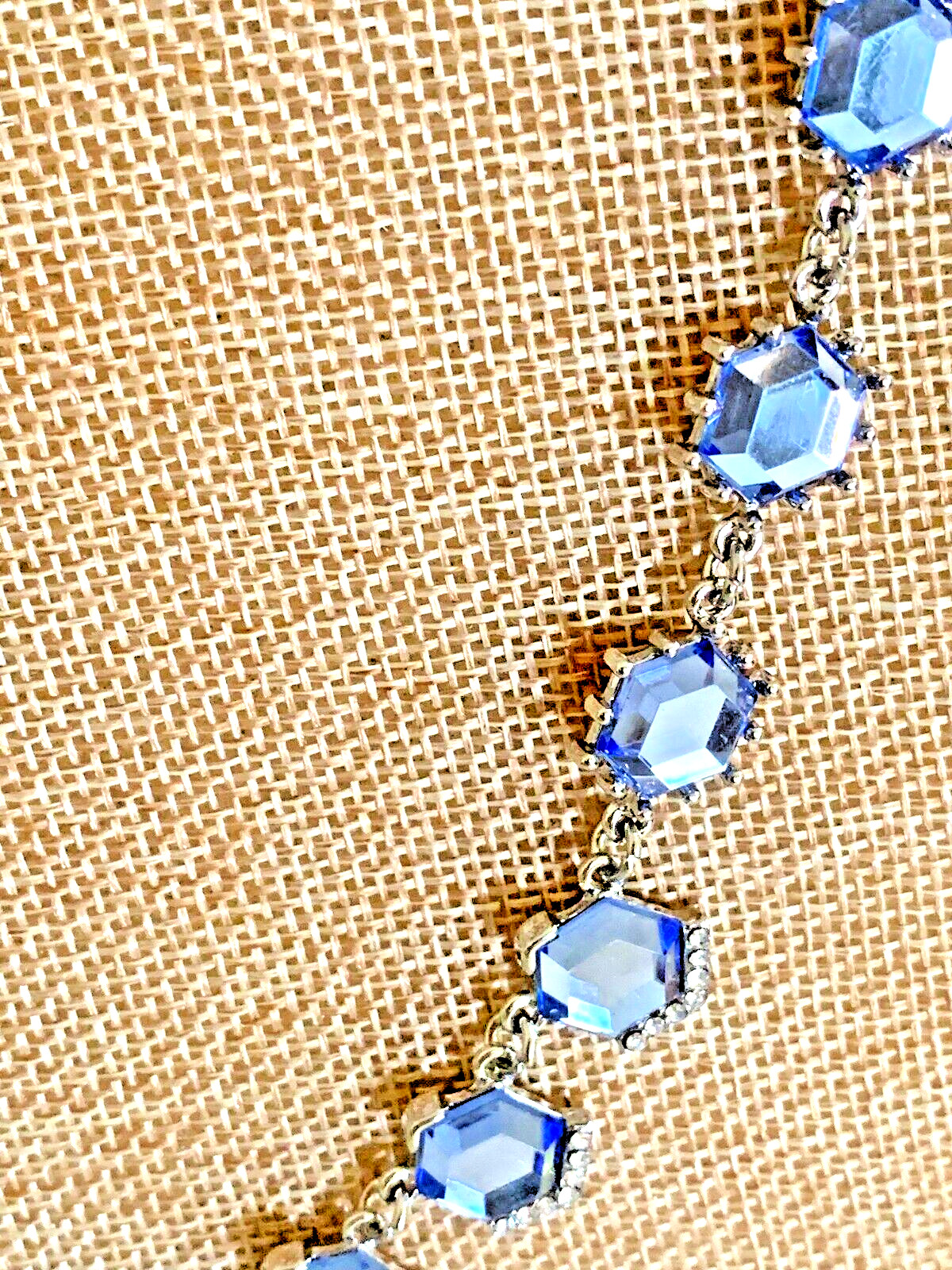 Lovita & Co 18″ Blue Crystal Necklace Set w Stud Earrings Wedding Set