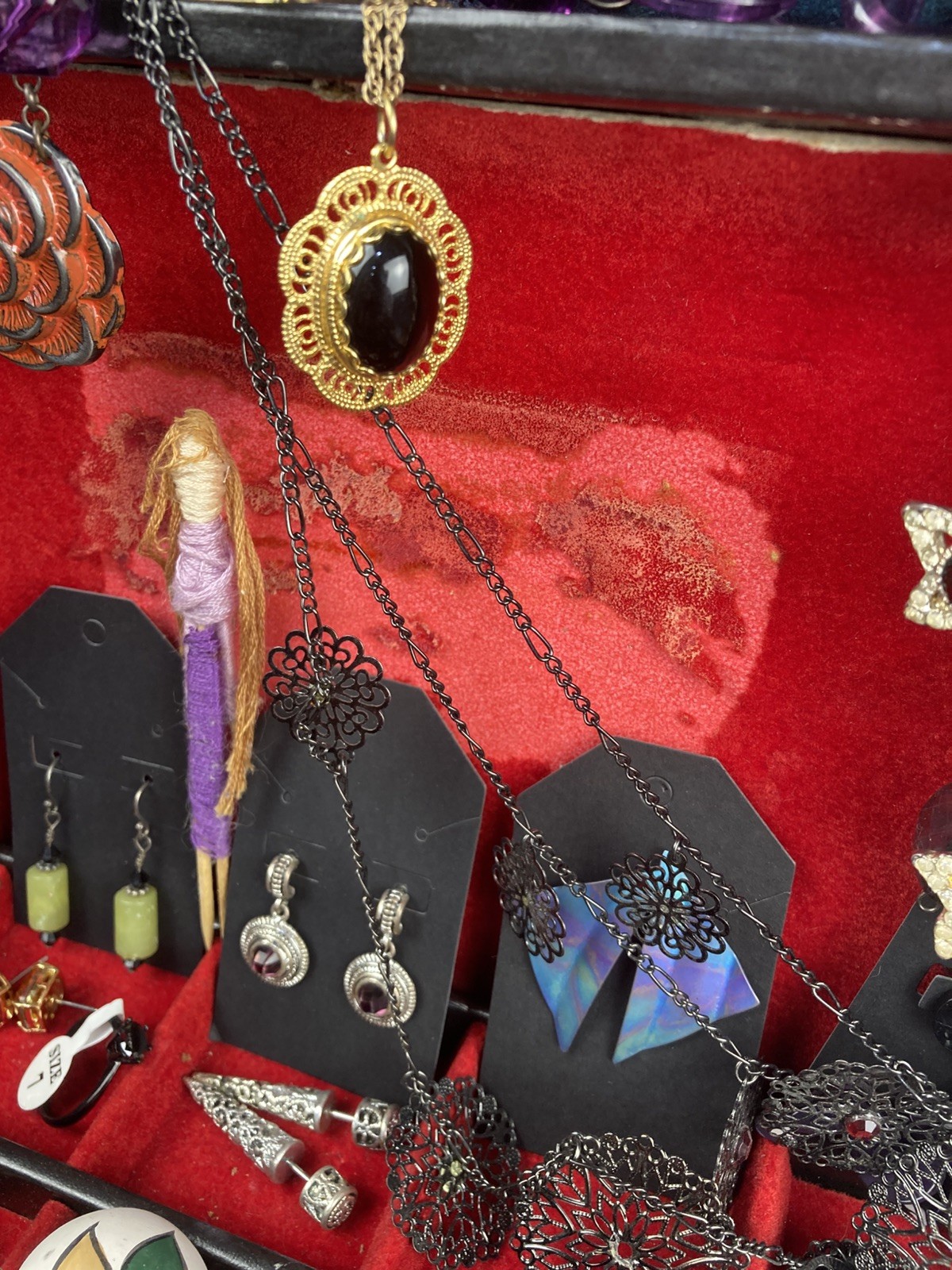 50Lot Gothic Inspired Costume Jewelry Romance Goth Earring Emo & Jewelry Box