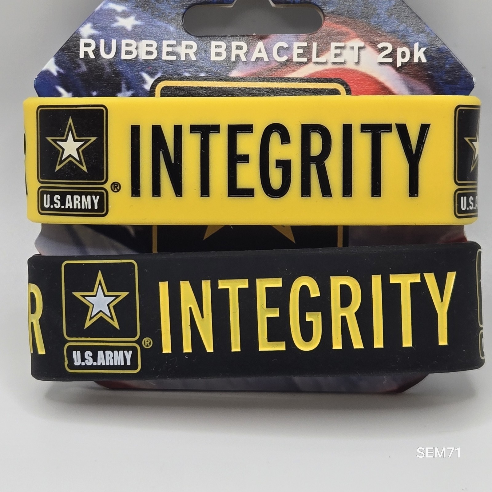 (Set of 2) U.S. ARMY MILITARY Band Silicone Rubber Bracelet Wristband LICENSED