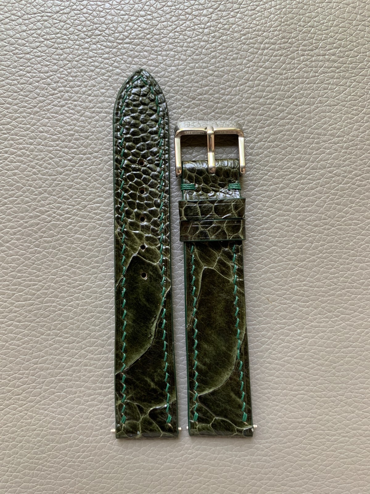 Green Genuine Ostrich skin leather watch strap band Custom Sizes 10mm to 26mm