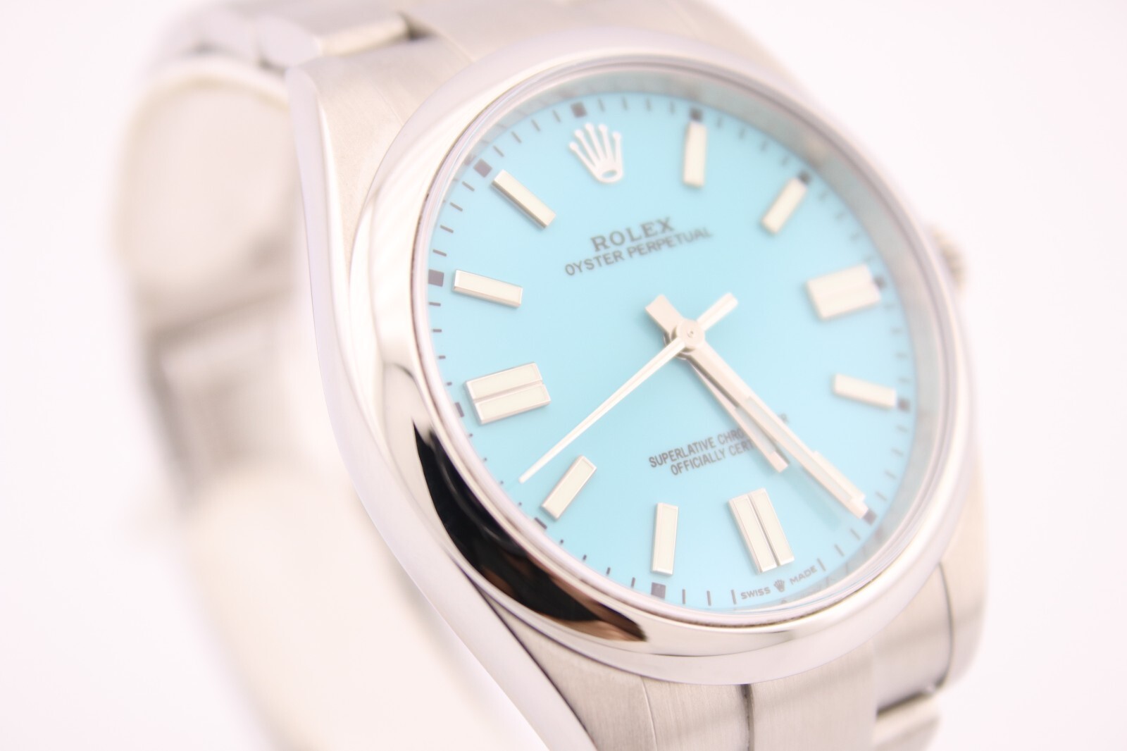 Rolex 124300 Oyster Perpetual 41mm Custom Turquoise Dial