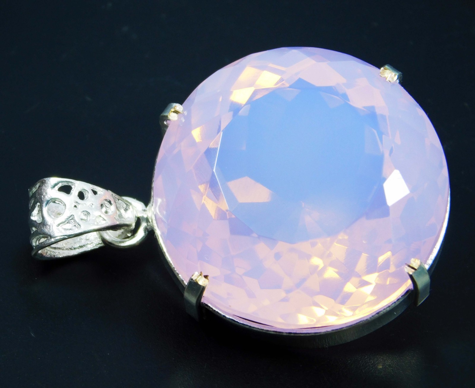 181.45 Ct Natural Blue Pink Fire Opal 925 Solid Silver PENDANT Loose Gemstone