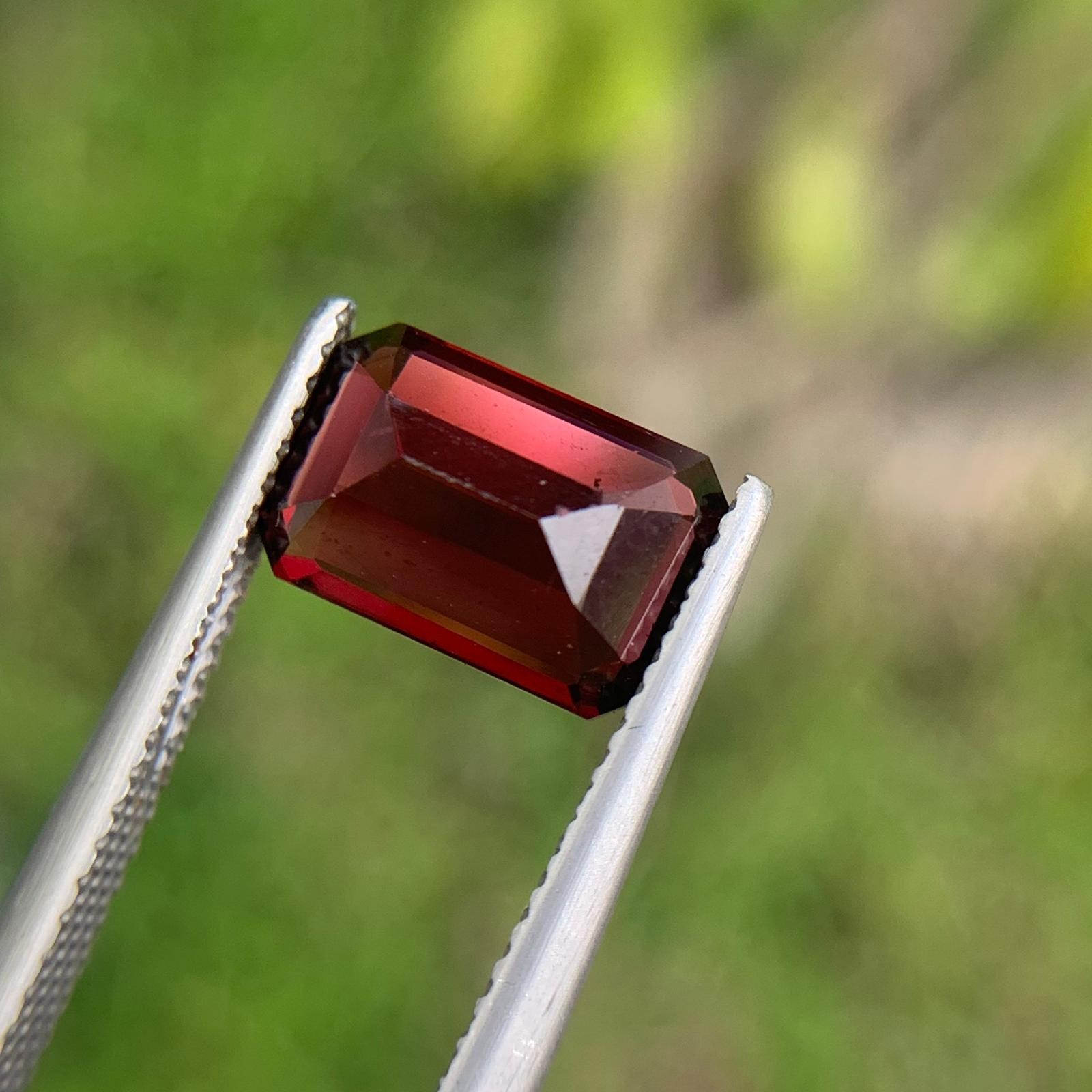 Natural Red Garnet 3.65 Cts Octagon Cut SI Clarity Loose Gemstone Tanzania