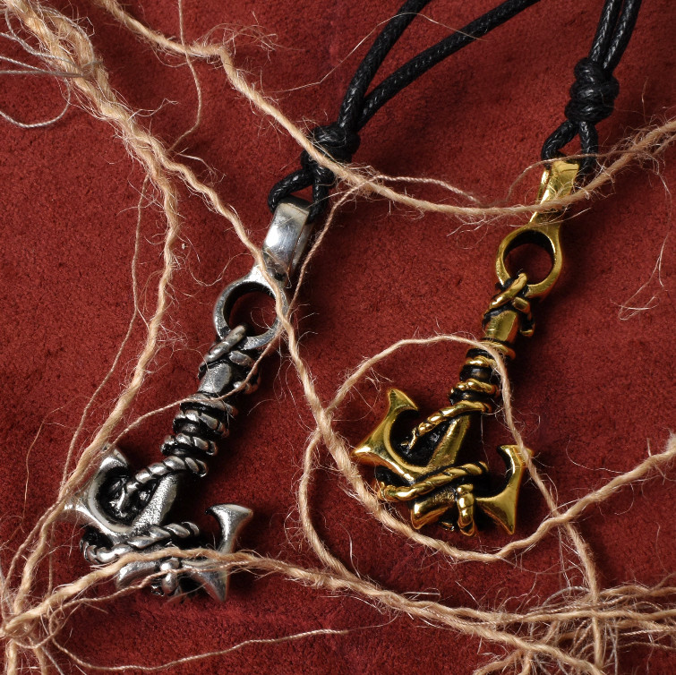 Eye-Catching Anchor Silver Pewter Gold Brass Charm Necklace Pendant Jewelry