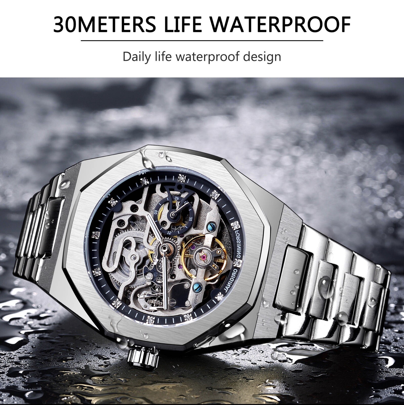 ⌚Men’s Watch Skeleton Mechanical Luminous Luxury Waterproof Sport Wristwatch NEW
