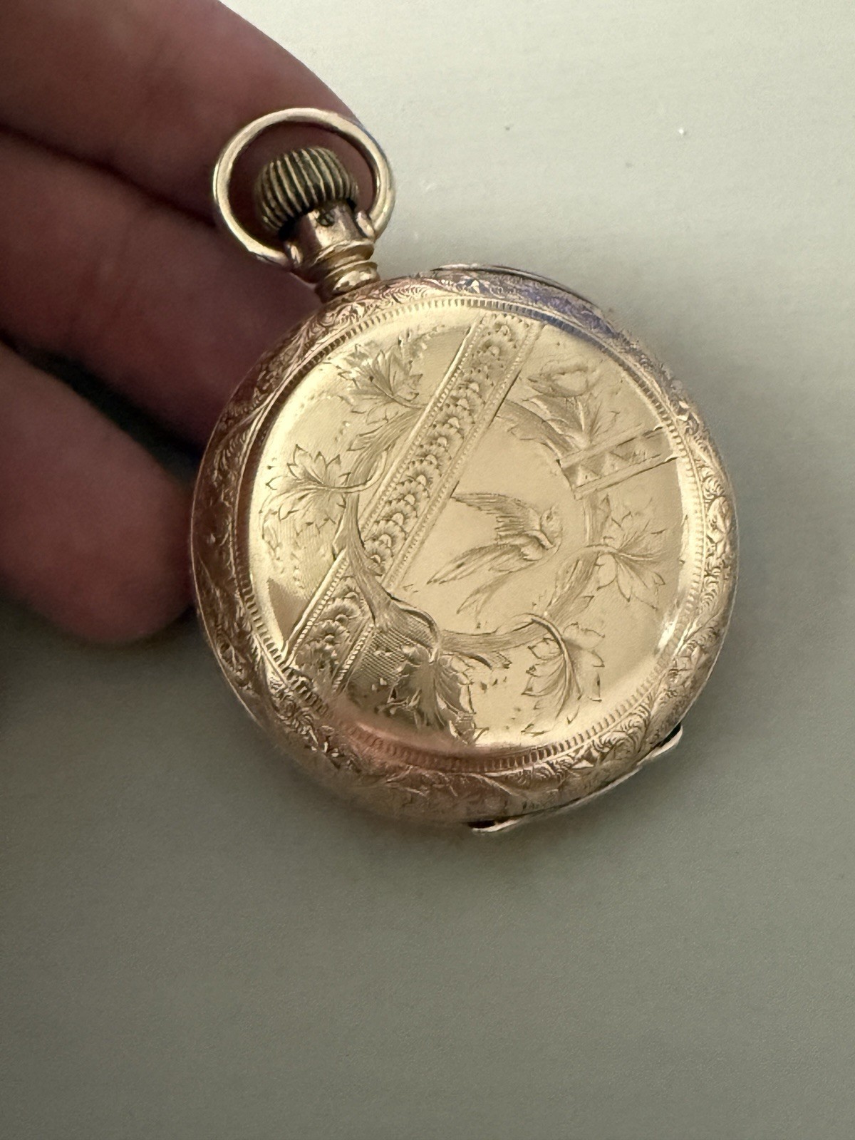 Elgin 6s Full Hunter Ladd Anchor Gold Filled Pocket Watch