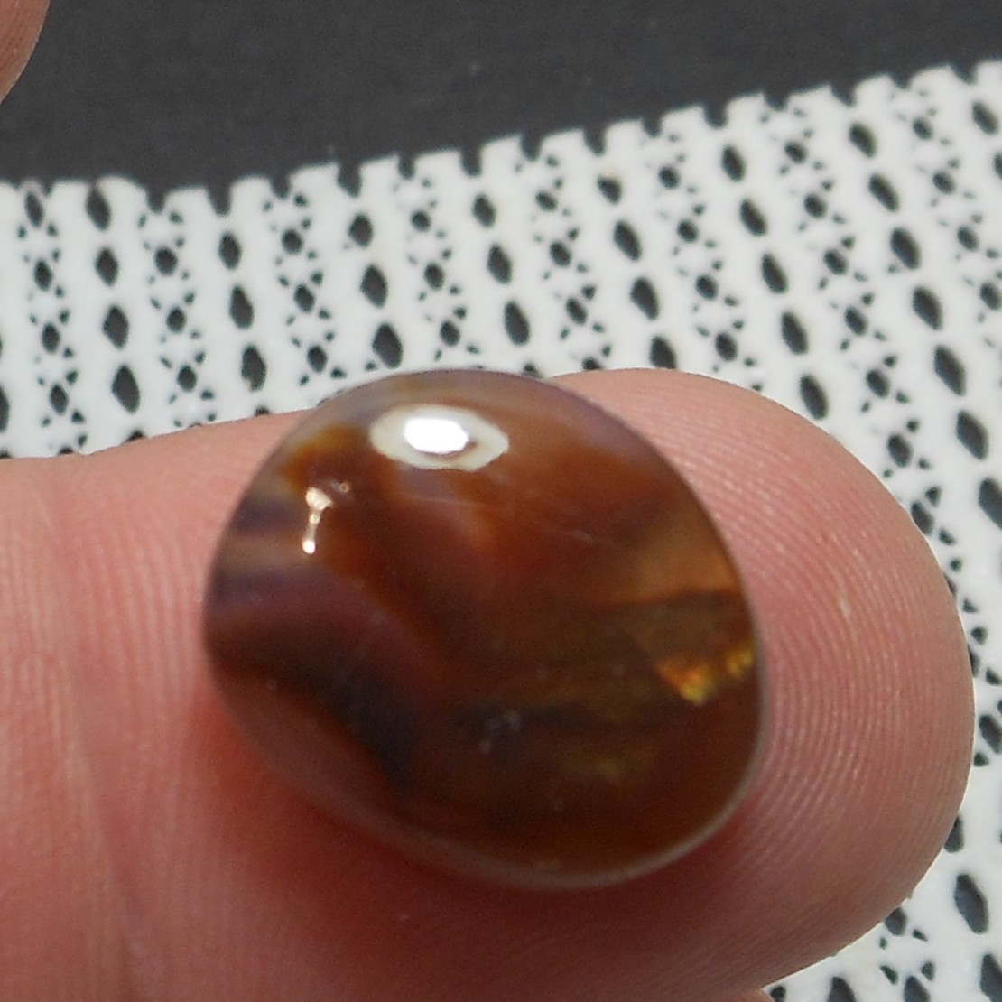 11.00ct Mexican Fire Agate 16.5mm x 13.6mm x 6.1mm