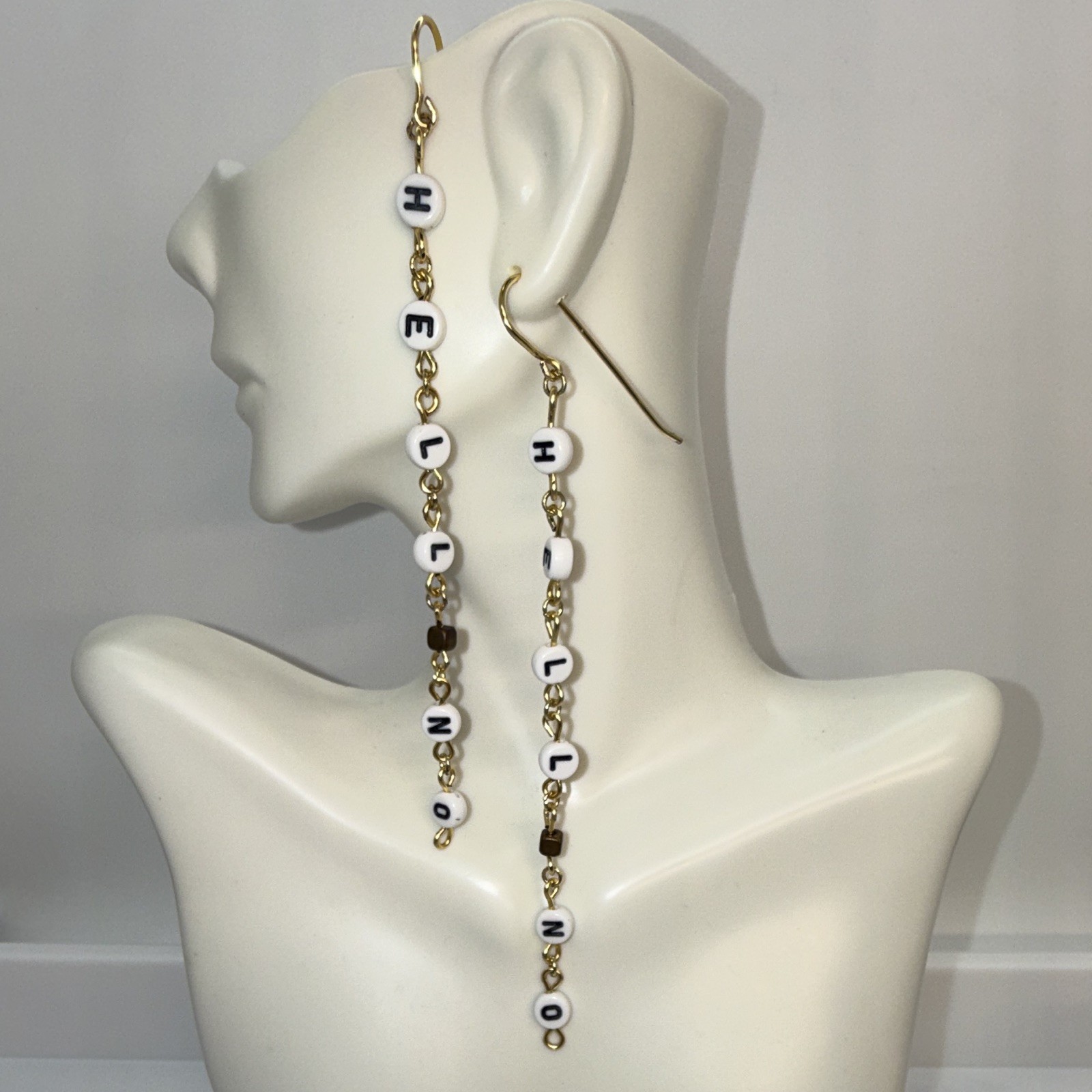 Artisan Hell No Letter Curse Word Earrings
