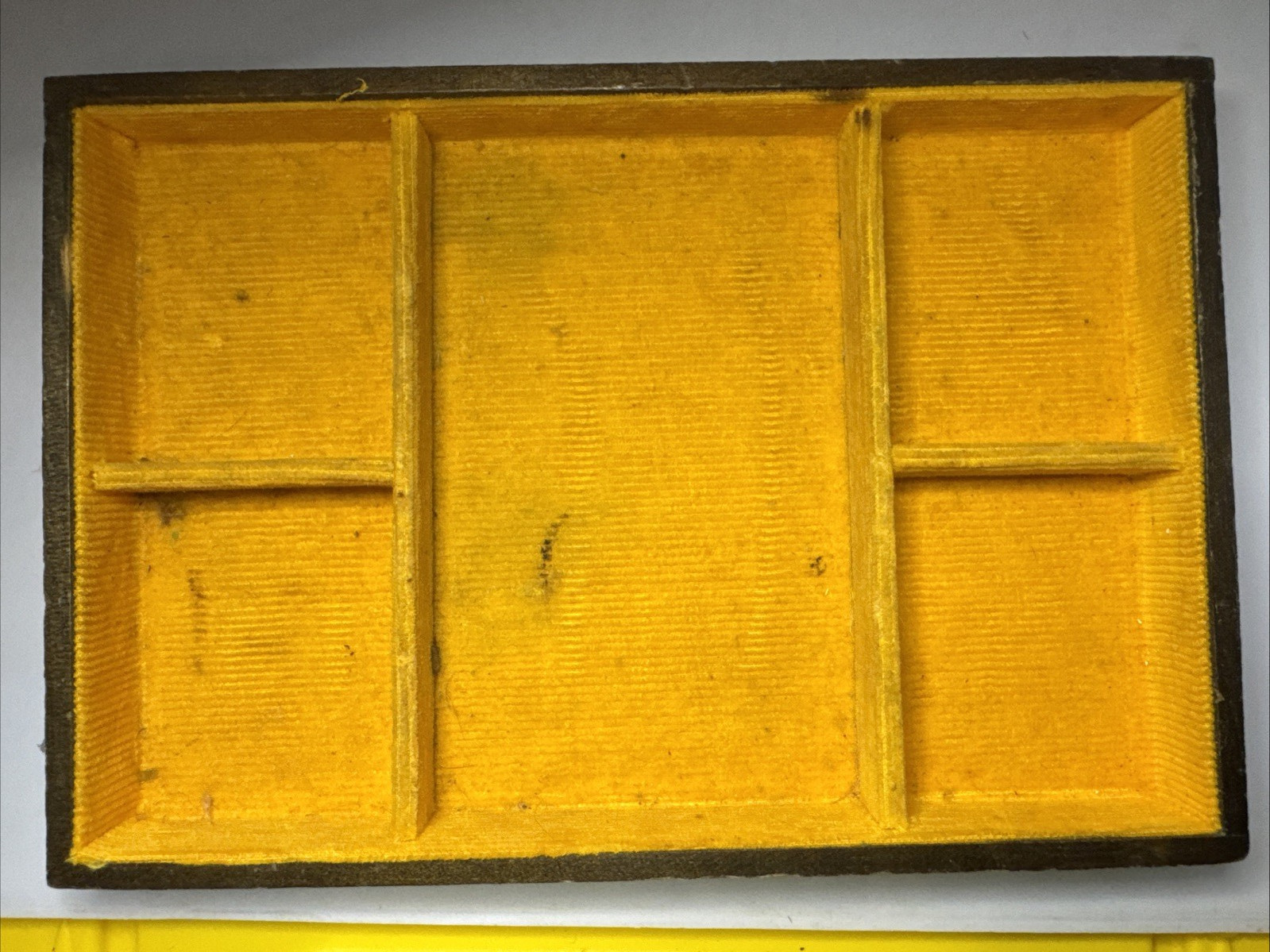 VTG 5 Compartment LINER ONLY to a Wood Treasure Chest Jewelry Box – Orange Lined