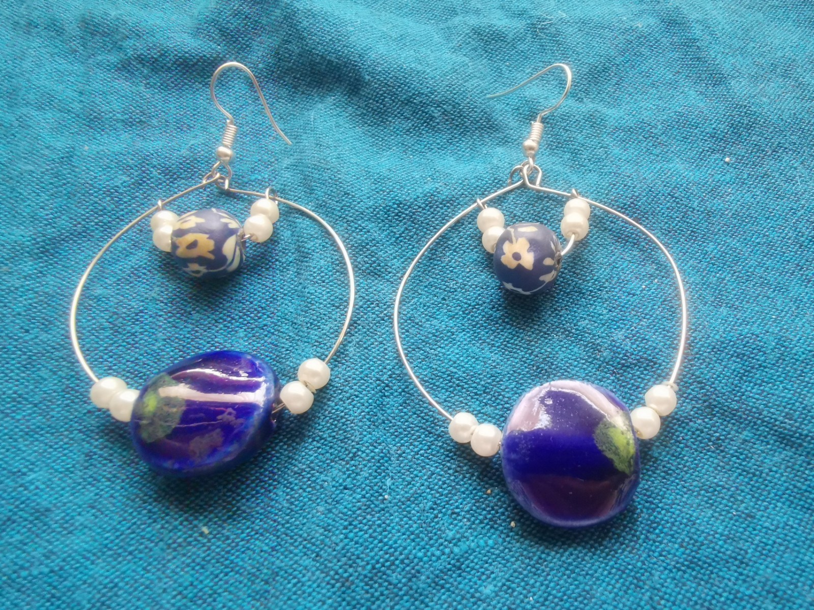 Handmade And Unique earrings, No Pair Is The Same, Wire And Beads Dangle Drop