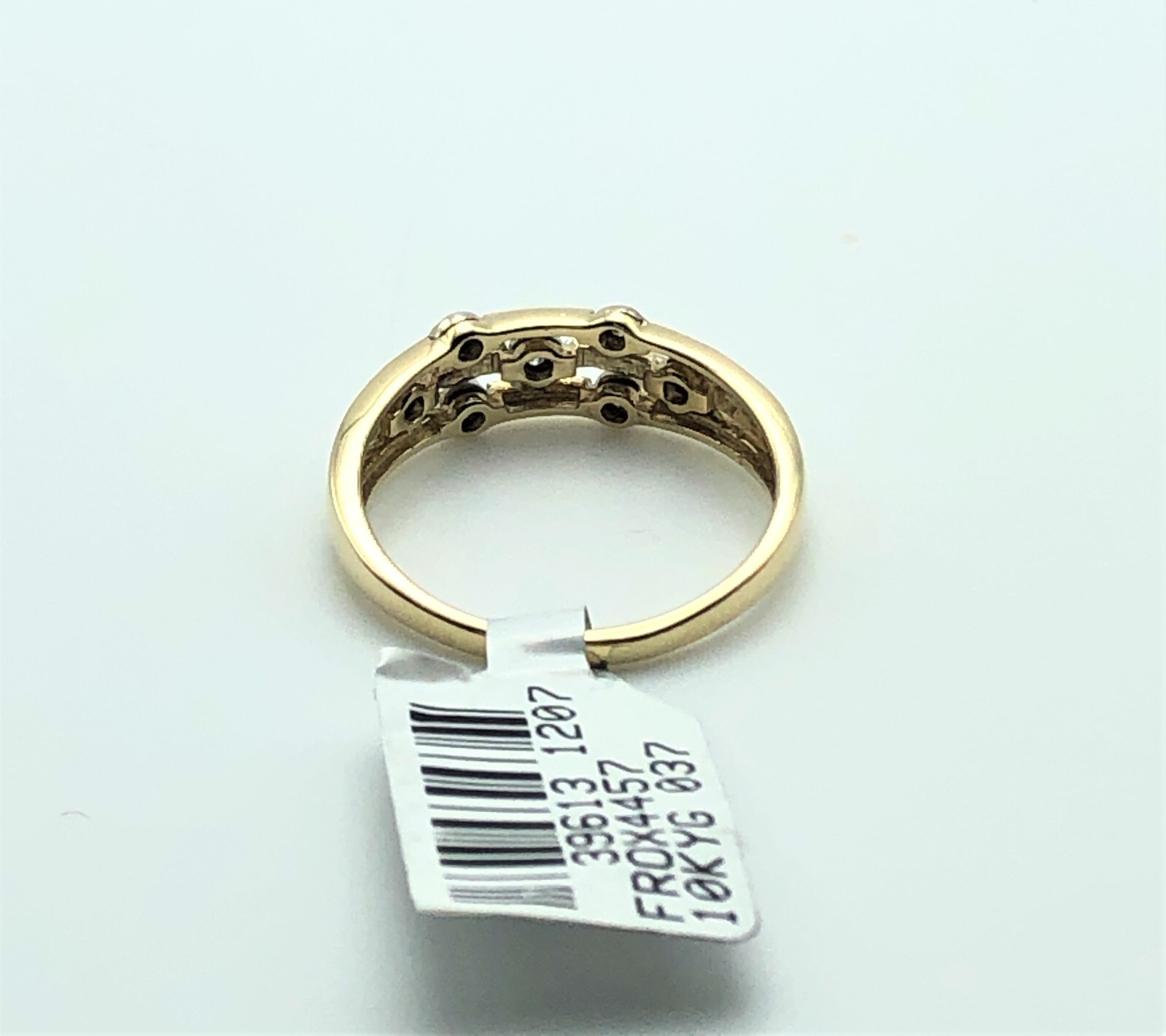 10k Gold Stacked Three Layer Ring with Diamonds (Size: 6.75)