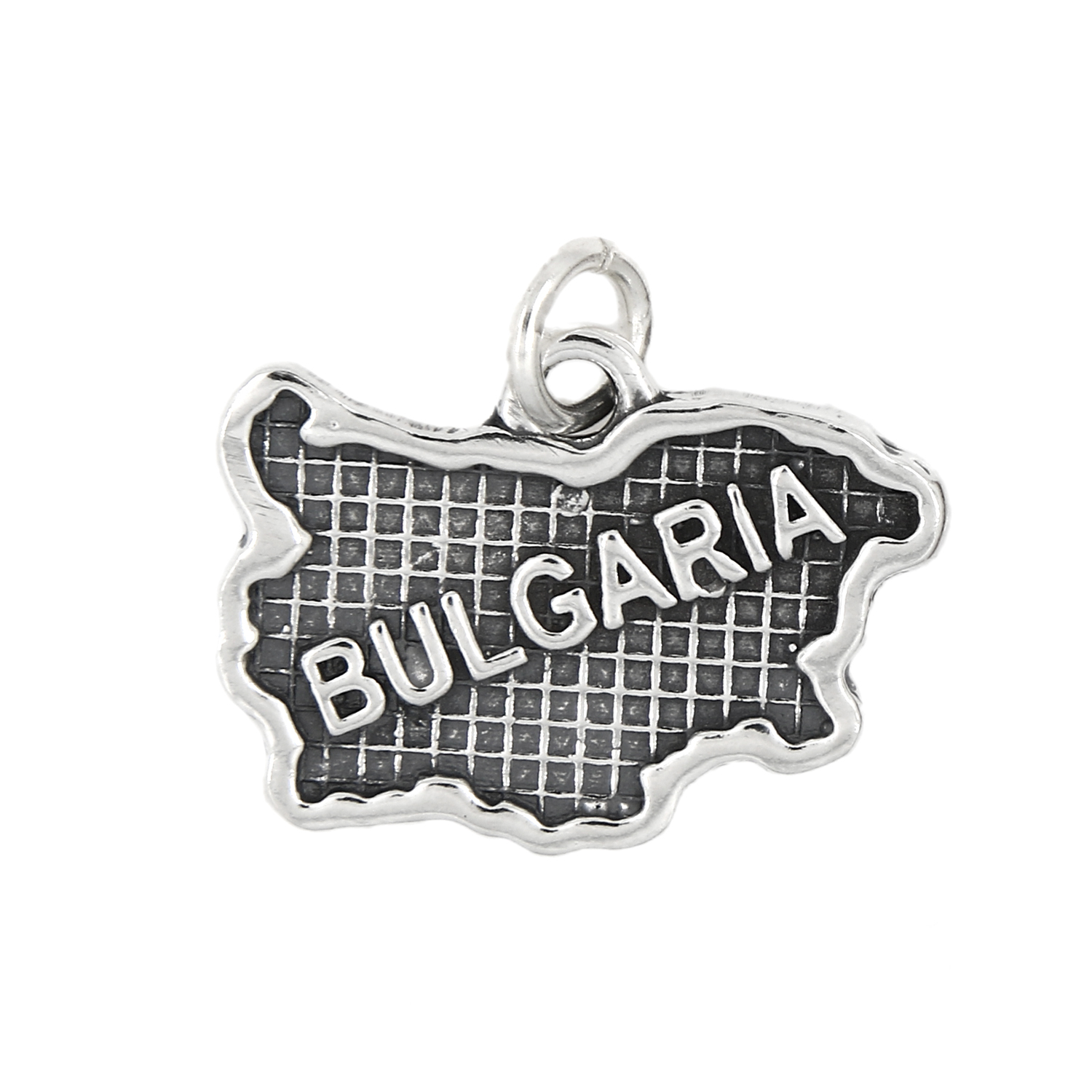 Sterling Silver Bulgaria Country Map Travel Charm or Pendant