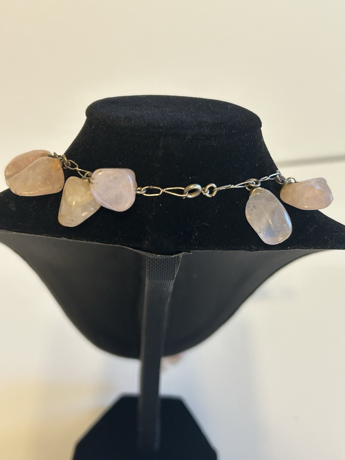 RARE One Of A Kind ROSE QUARTZ Necklace 18in Varying Stone Size/Shape 114g *See
