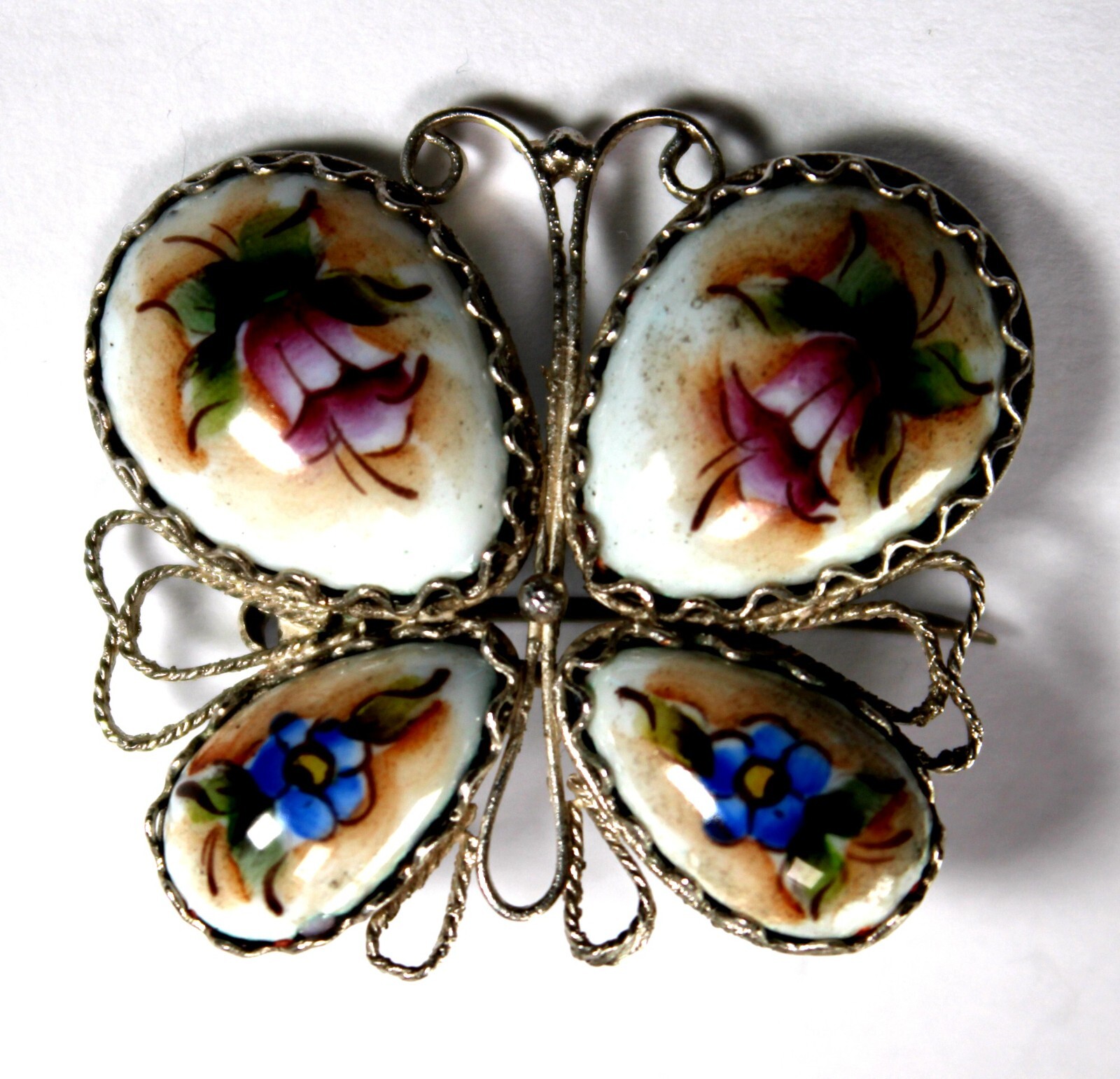 Vintage Russian Painted Enamel Finift Jewelry Butterfly Brooches 3 Variation #56