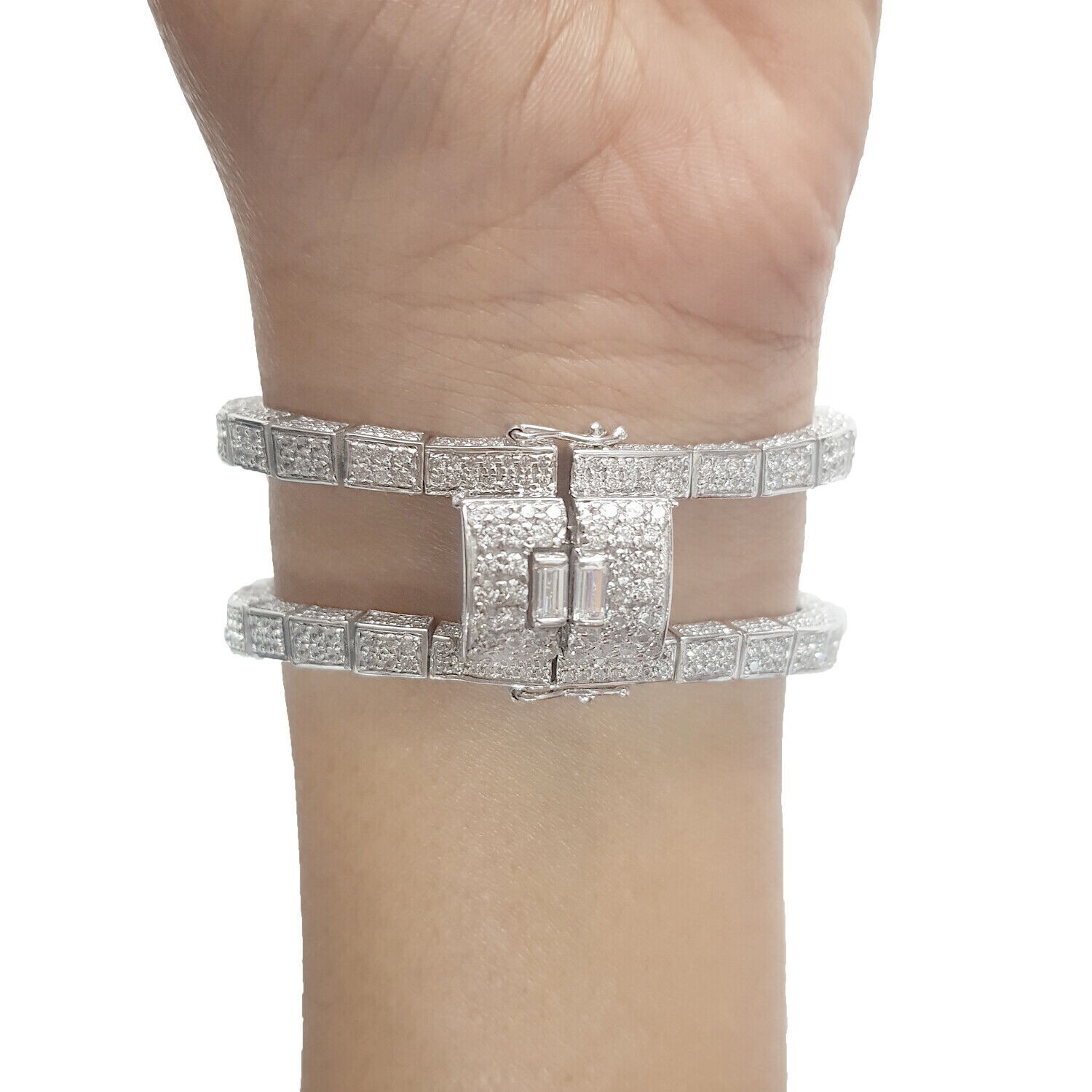 Marlene Dietrich Inspired Bangles For Women Silver Oval cut Lab Created Ruby CZ