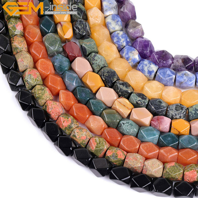 8-9×11-12mm Natural Gemstone Faceted Beads of Cambay Beads Jewelry Making 15″