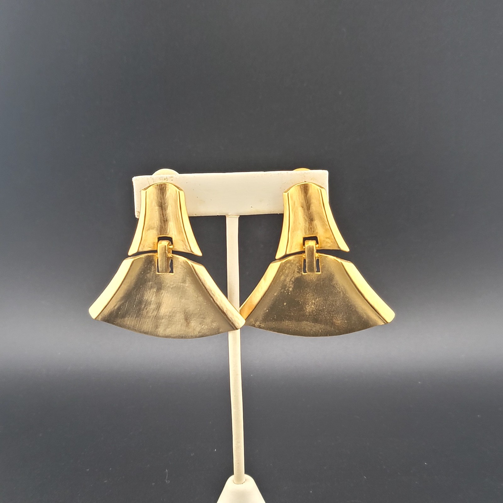 Vtg Lg Earrings Dangle Unsigned LES BERNARD Fashion Jewelry Runway Statement St9