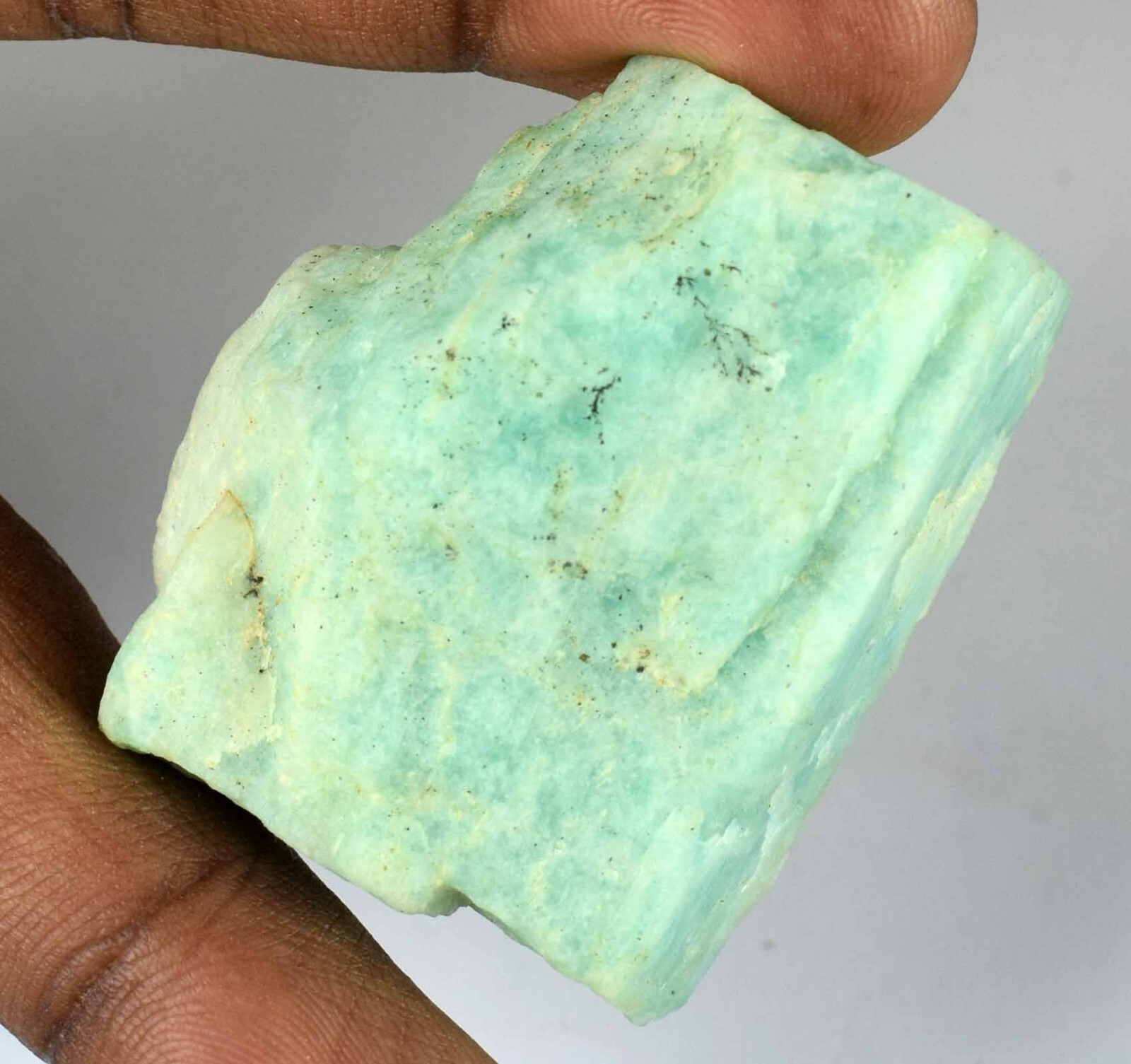 207 Ct Natural Untreated African Green Amazonite 45 x 39 mm Gemstone Rough