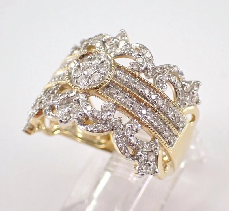 2Ct Round Lab Created Diamond Cocktail Engagement Ring 14K Two-Tone Gold Plated