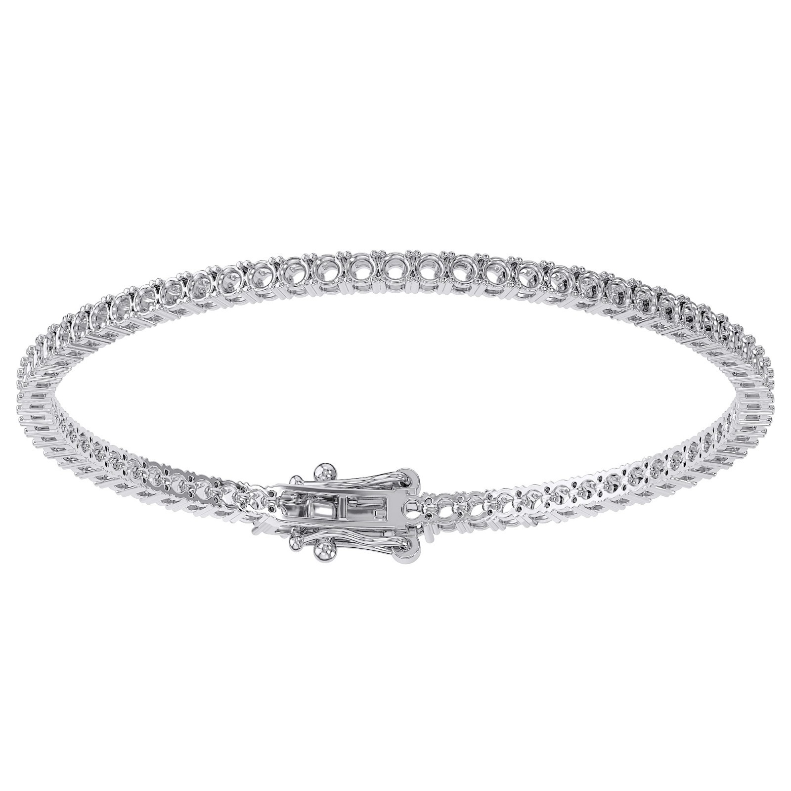2mm to 3mm Round Semi Mount Tennis Bracelet Sterling Silver,10k & 14K Gold
