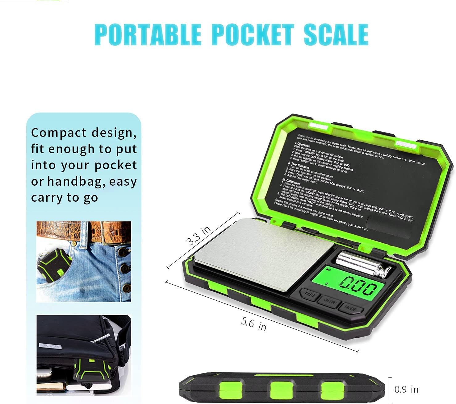 Pocket Gram Scale, 500G X 0.01G Digital Jewelry Scale, 6 Modes Conversion Mini S
