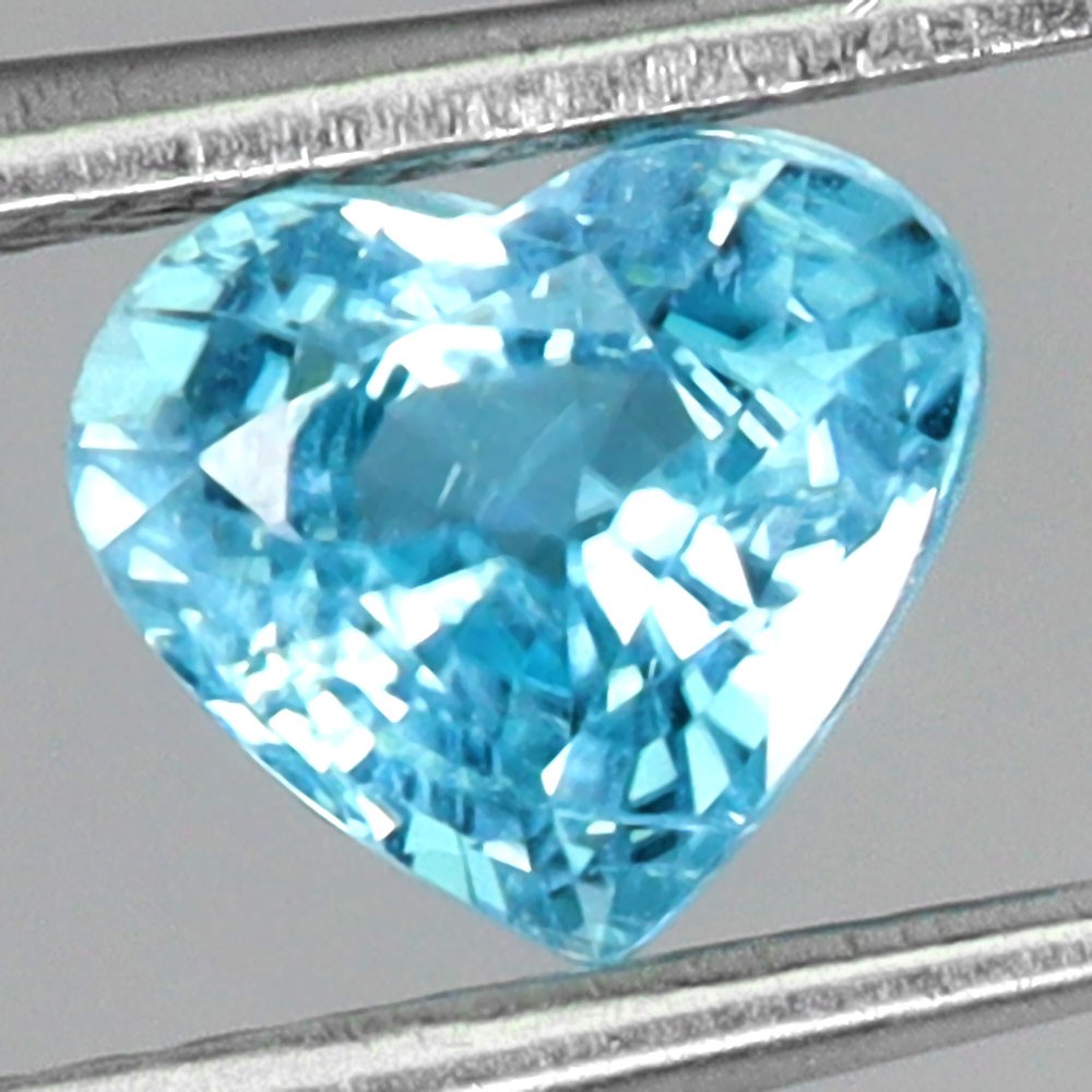 Heart Cut Natural Heated Seafoam Blue Zircon Cambodia 1.28ct 6mm Gemstone