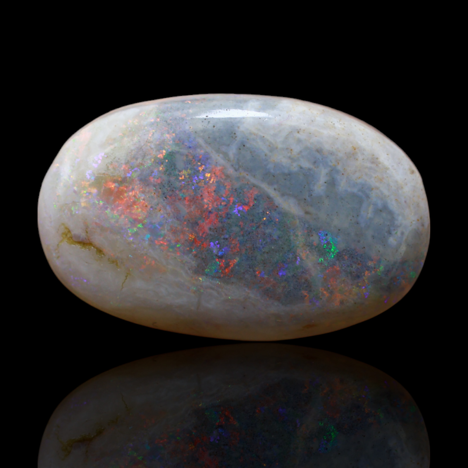 Natural Fire Opal Gemstone 17.95 Cts Oval Wirewrap Cabochon Australia 24x18x5 mm
